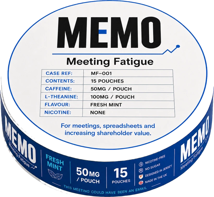 MEMO Meeting Fatigue caffeine pouch tin