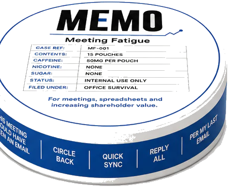 MEMO Meeting Fatigue caffeine pouch tin